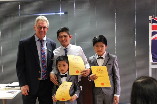 Citizenship Ceremony May 2018 - President & A& sons