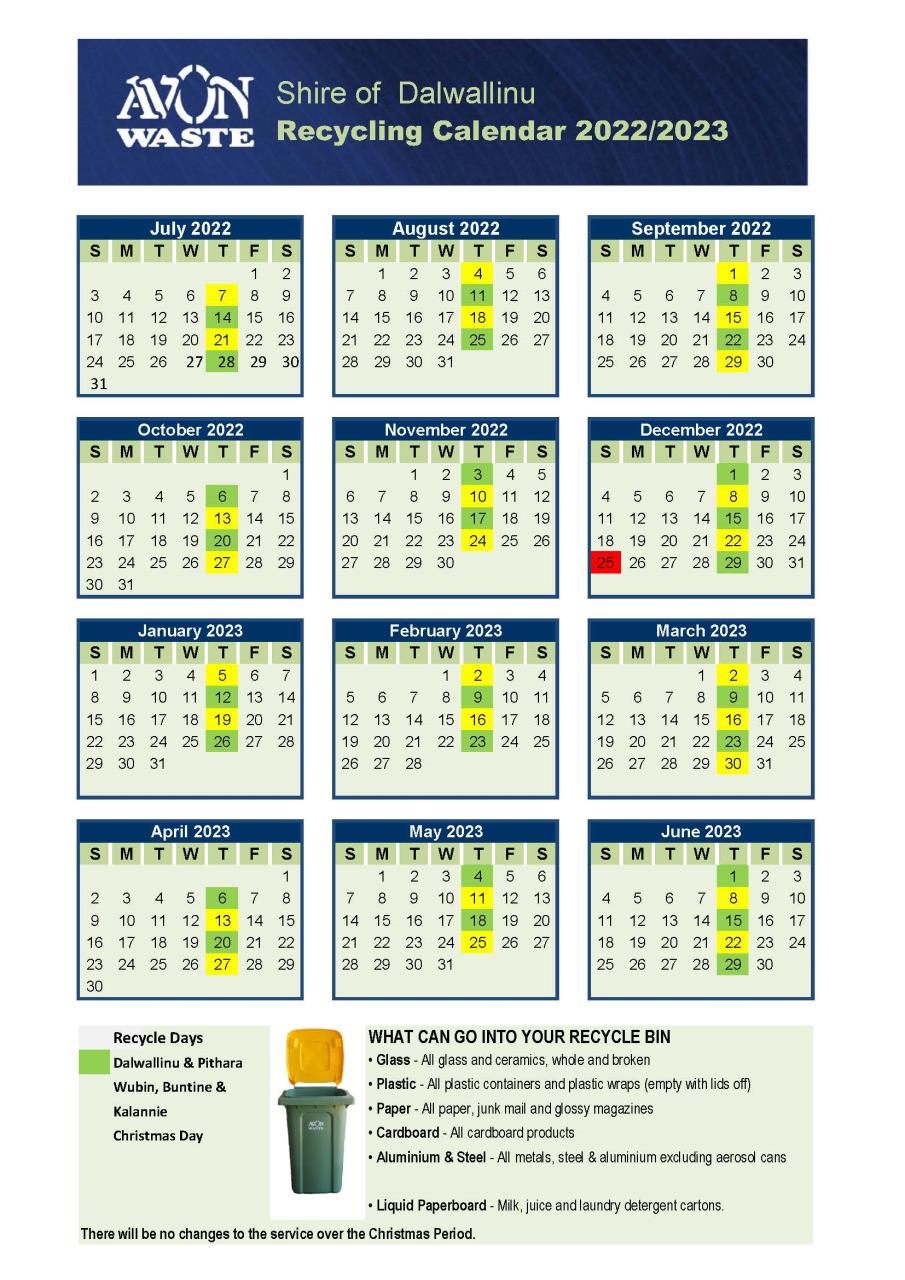 Rubbish & Recycling » Shire of Dalwallinu