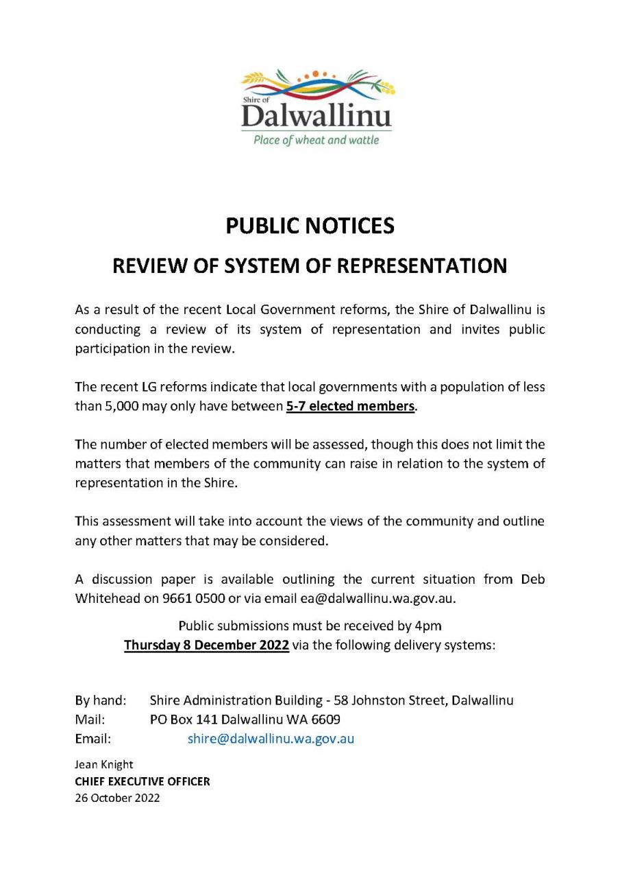 Review of System of Representation