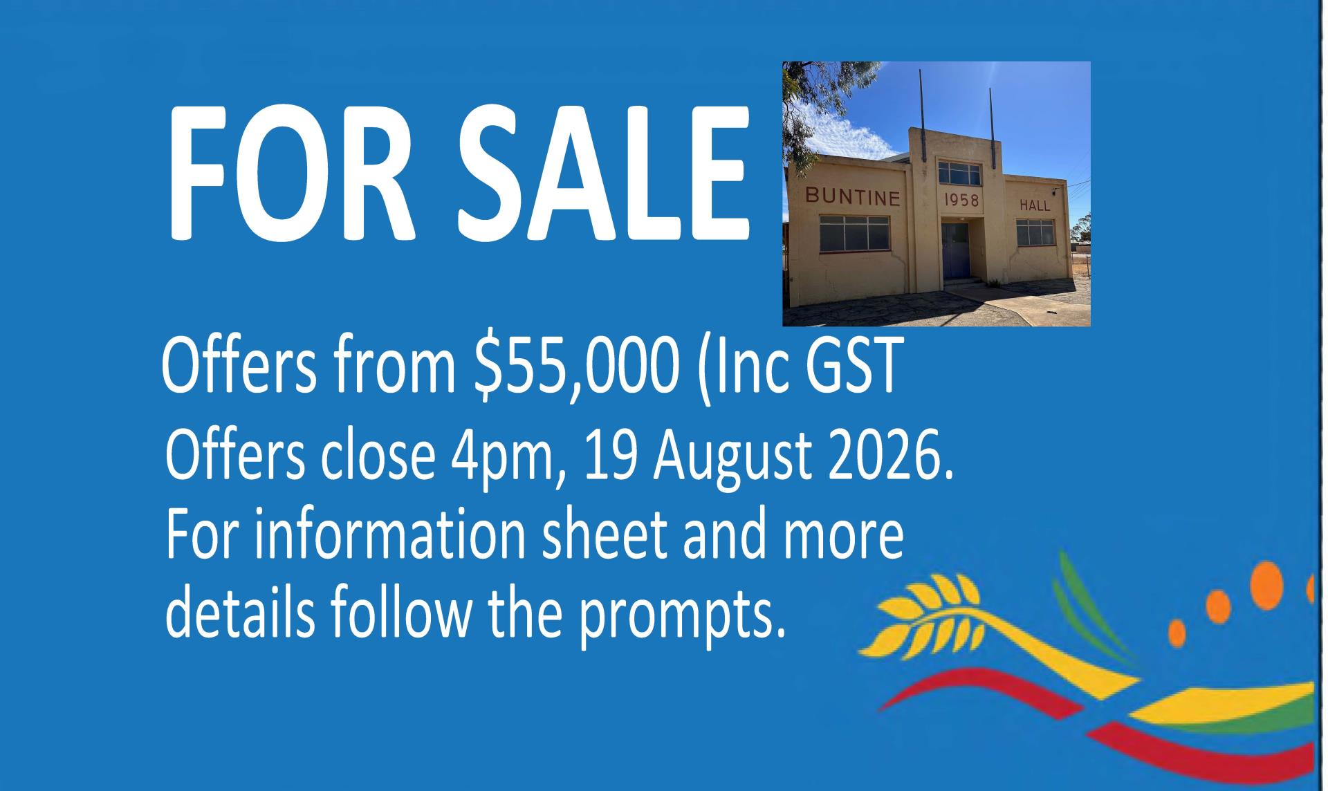 FOR SALE - Buntine Town Hall