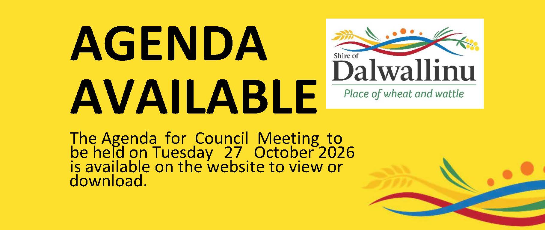 Council Agenda is available on the website
